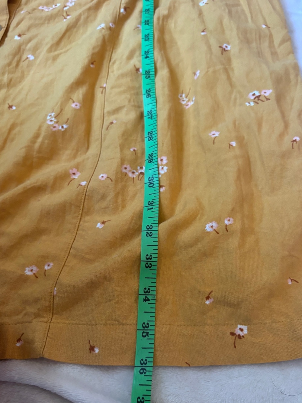 a.n.a Mustard Floral Linen Blend Flutter Sleeve Button Front Blouse 2X NWT - Picture 7 of 8